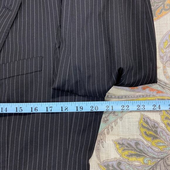 Ralph Lauren Men's Black Label Slim 2 Button Black Pinstripe Wool Blazer 38R - Picture 8 of 12